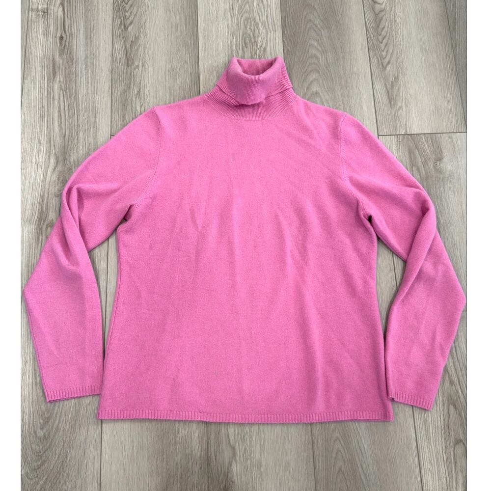 VTG Bloomingdales Sutton Studio Cashmere Turtleneck Sweater Bubblegum Pink M
